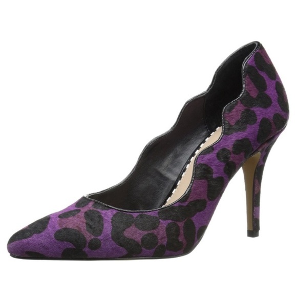 Betsey Johnson Shoes - Purple Leopard Print Cow Hair Heels